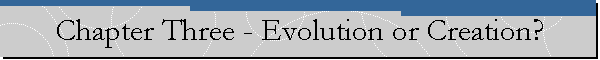 Chapter Three - Evolution or Creation?